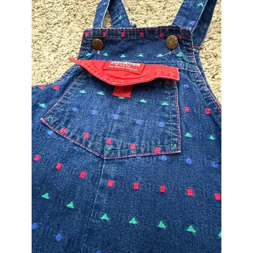 Vintage Union Osh Kosh Made in USA denim cuffed overalls size 18 months